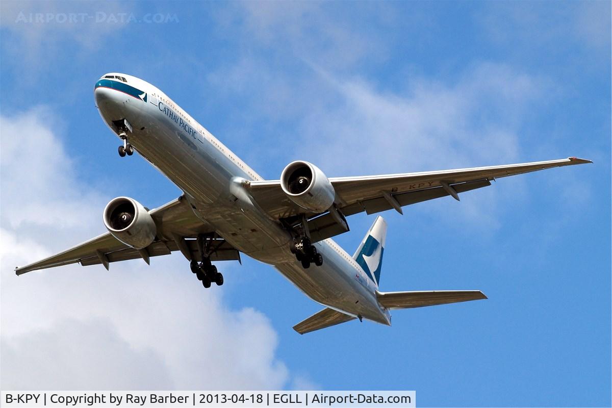 B-KPY, 2012 Boeing 777-367/ER C/N 37899, Boeing 777-367ER [37899] (Cathay Pacific Airways) HomeG 18/04/2013. On approach 27R.