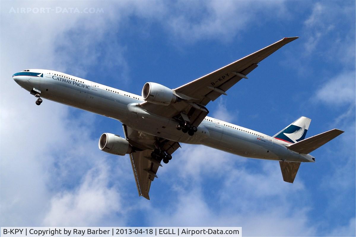 B-KPY, 2012 Boeing 777-367/ER C/N 37899, Boeing 777-367ER [37899] (Cathay Pacific Airways) HomeG 18/04/2013. On approach 27R.