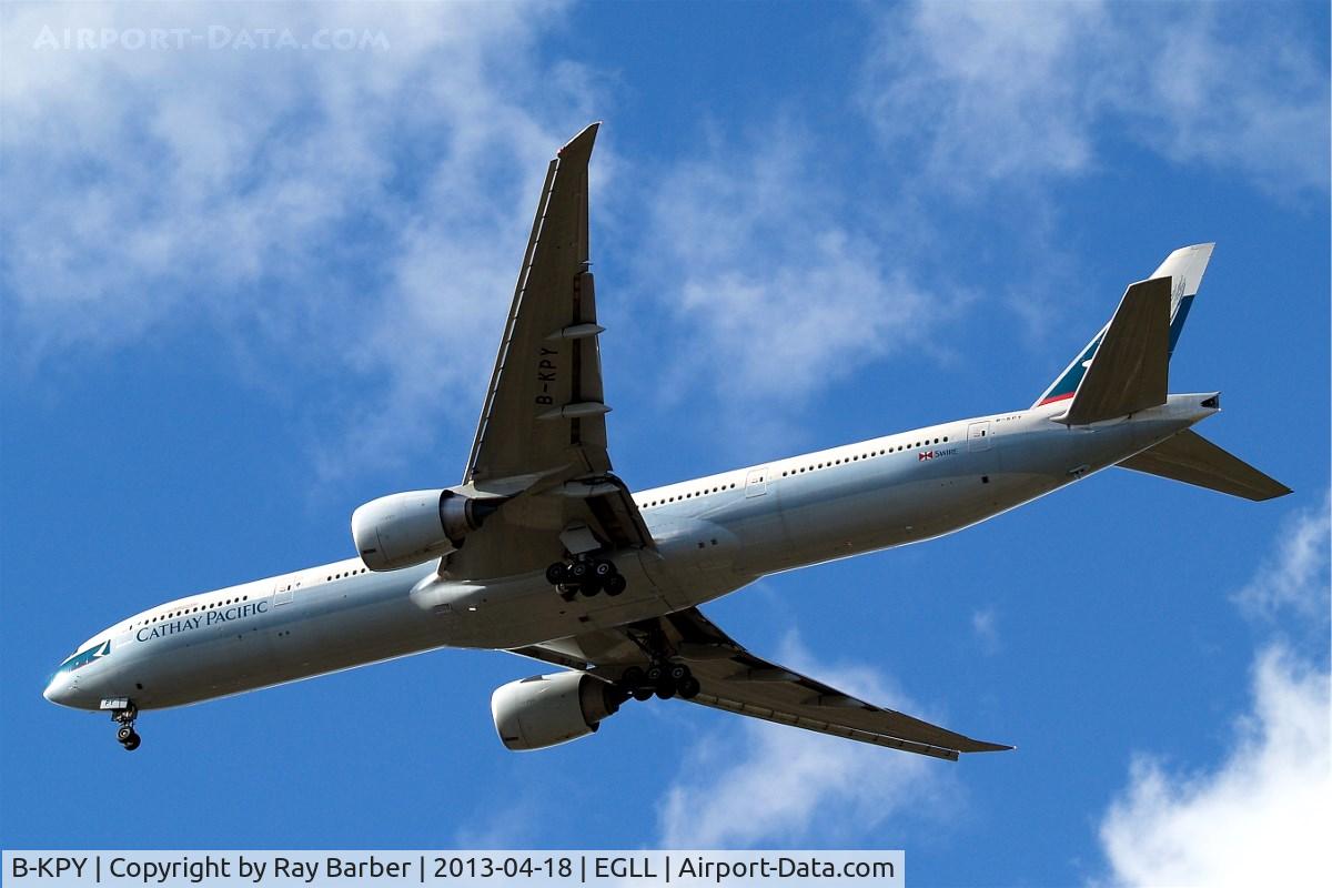 B-KPY, 2012 Boeing 777-367/ER C/N 37899, Boeing 777-367ER [37899] (Cathay Pacific Airways) HomeG 18/04/2013. On approach 27R.
