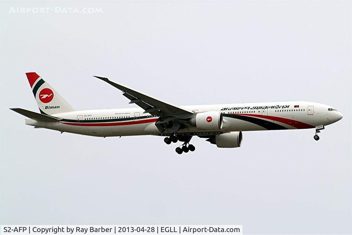 S2-AFP, 2011 Boeing 777-3E9/ER C/N 40123, Boeing 777-3E9ER [40123] (Biman Bangladesh Airlines) Home~G 28/04/2013. On approach 27L.