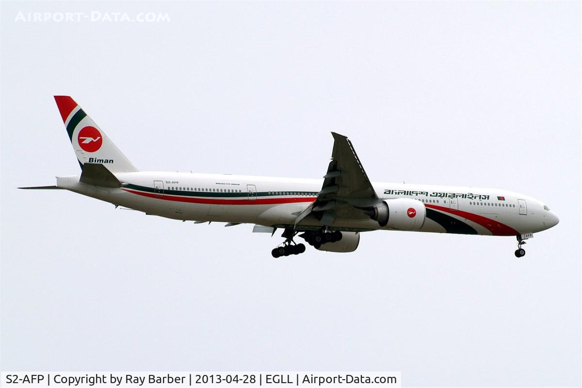 S2-AFP, 2011 Boeing 777-3E9/ER C/N 40123, Boeing 777-3E9ER [40123] (Biman Bangladesh Airlines) Home~G 28/04/2013. On approach 27L.