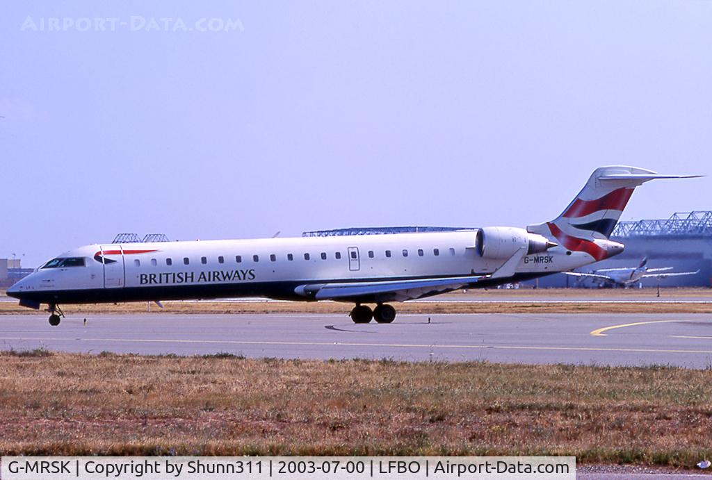 G-MRSK, 2001 Canadair CRJ-700 (CL-600-2C10) Regional Jet C/N 10028, Taxiing to the Terminal...