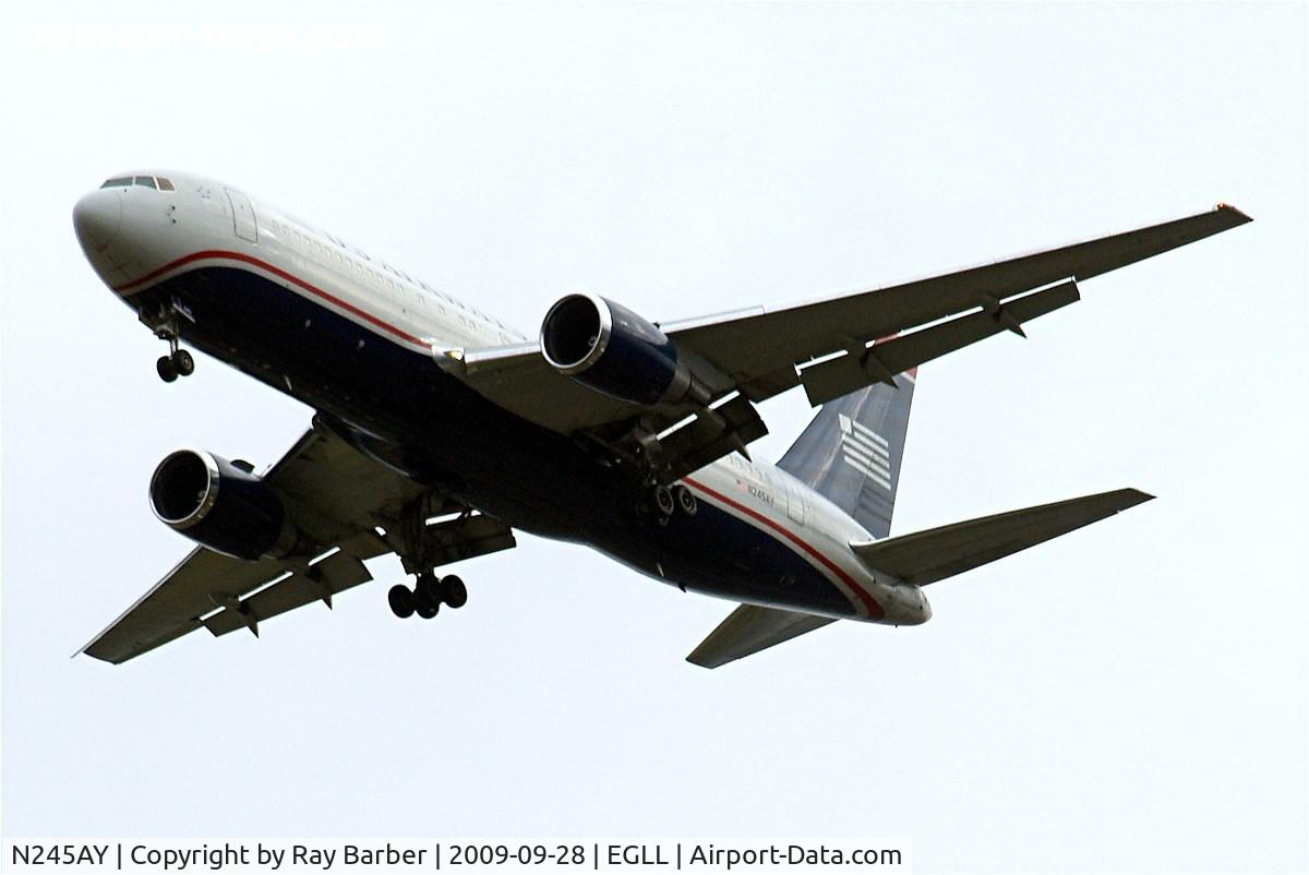 N245AY, 1987 Boeing 767-201 C/N 23897, Boeing 767-201ER [23897] (US Airways) Home~G 28/09/2009. On approach 27R.