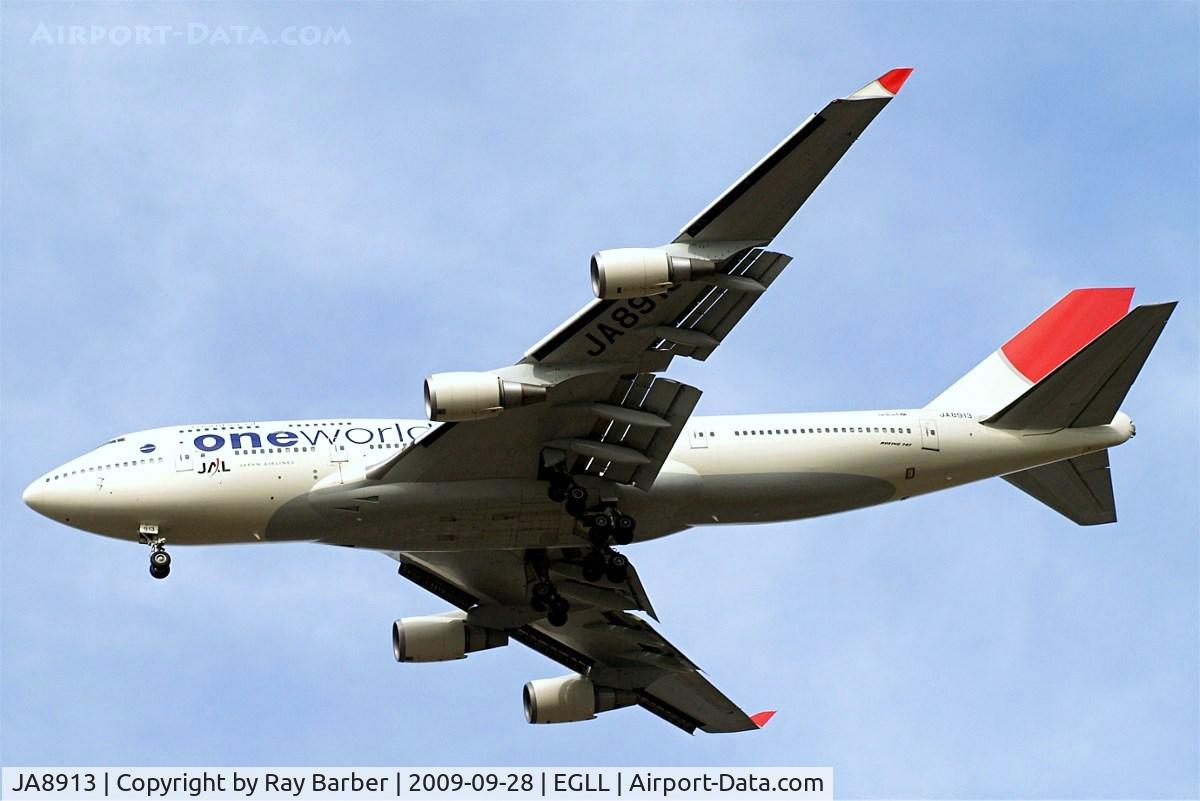 JA8913, 1998 Boeing 747-446 C/N 26359, Boeing 747-446 [26359] (Japan Airlines) Home~G 28/09/2009 On approach 27R.