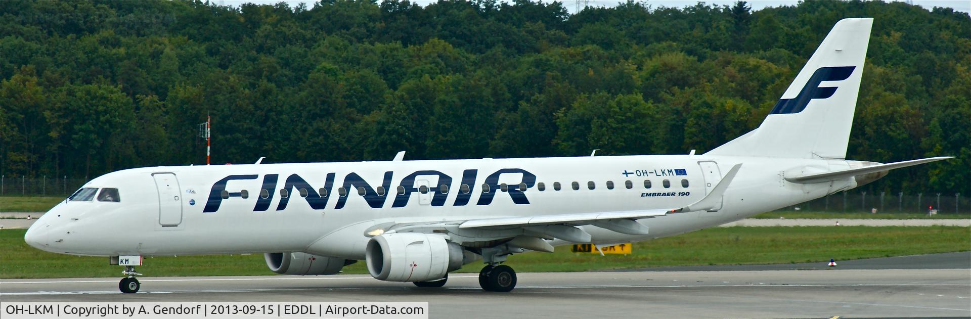 OH-LKM, 2008 Embraer 190LR (ERJ-190-100LR) C/N 19000160, FlyBe Nordic (Finnair cs.), seen here on RWY 23L at Düsseldorf Int´l(EDDL)