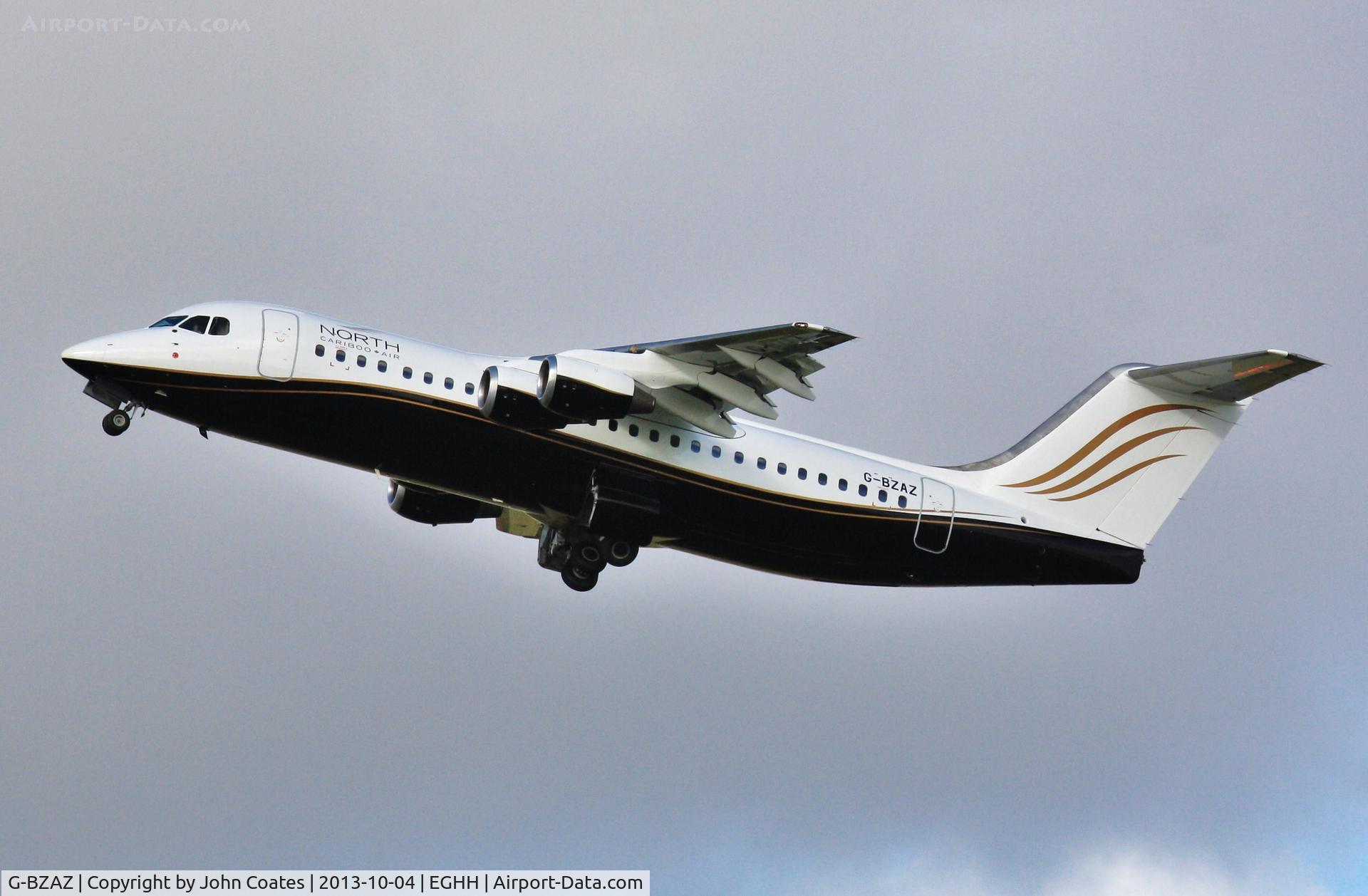 G-BZAZ, 2000 British Aerospace Avro 146-RJ100 C/N E3369, Departs back to Kemble in North Cariboo Air livery..next reg C-GSUI under sticker