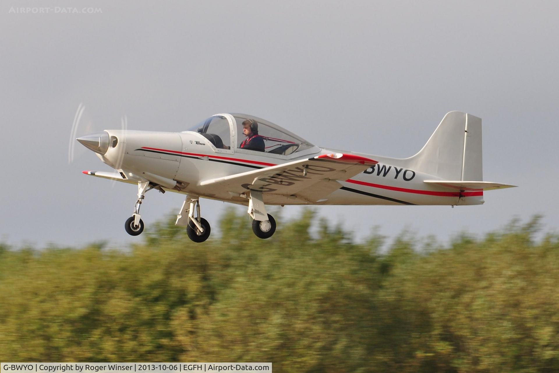 G-BWYO, 1998 Sequoia F-8L Falco C/N PFA 100-10920, Visiting Falco departing Runway 22.