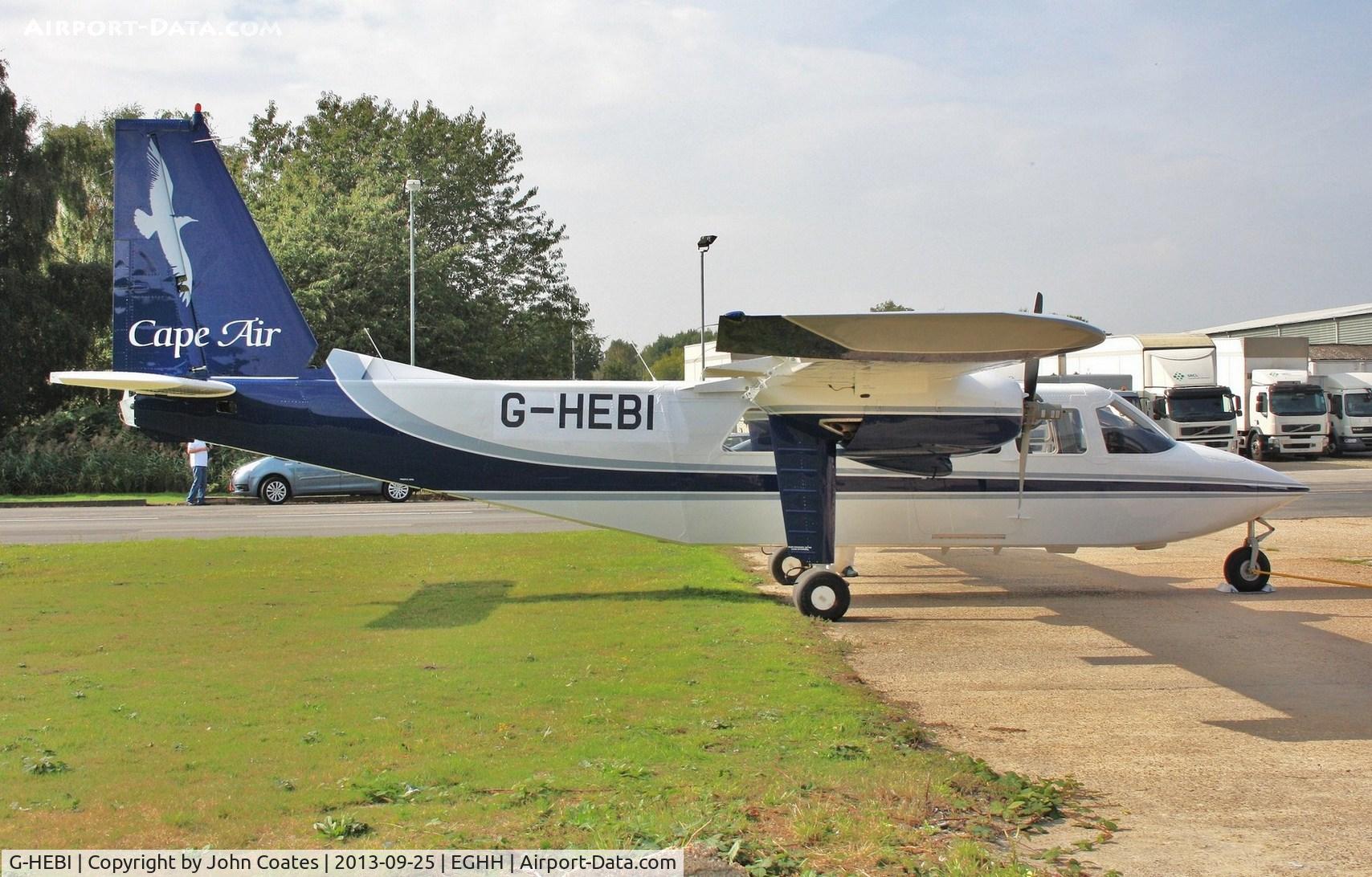 G-HEBI, 1991 Pilatus Britten-Norman BN-2B-20 Islander C/N 2240, Just repainted into Cape Air colours..N520BN under sticker