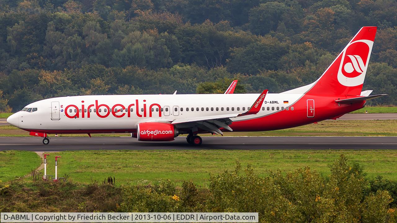 D-ABML, 2012 Boeing 737-86J C/N 37773, vacating the runway after a flight from Palma