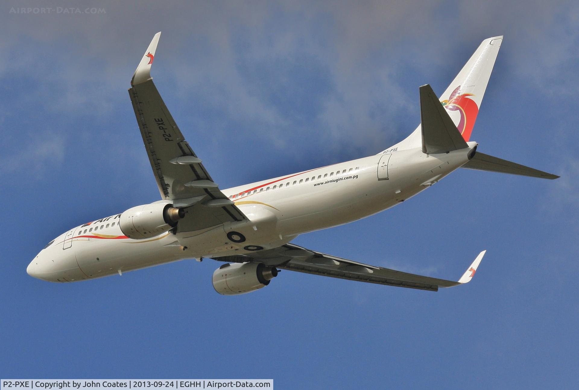 P2-PXE, 2005 Boeing 737-8BK C/N 33024, ex M-ABGK on pre delivery test flight from ATC Lasham