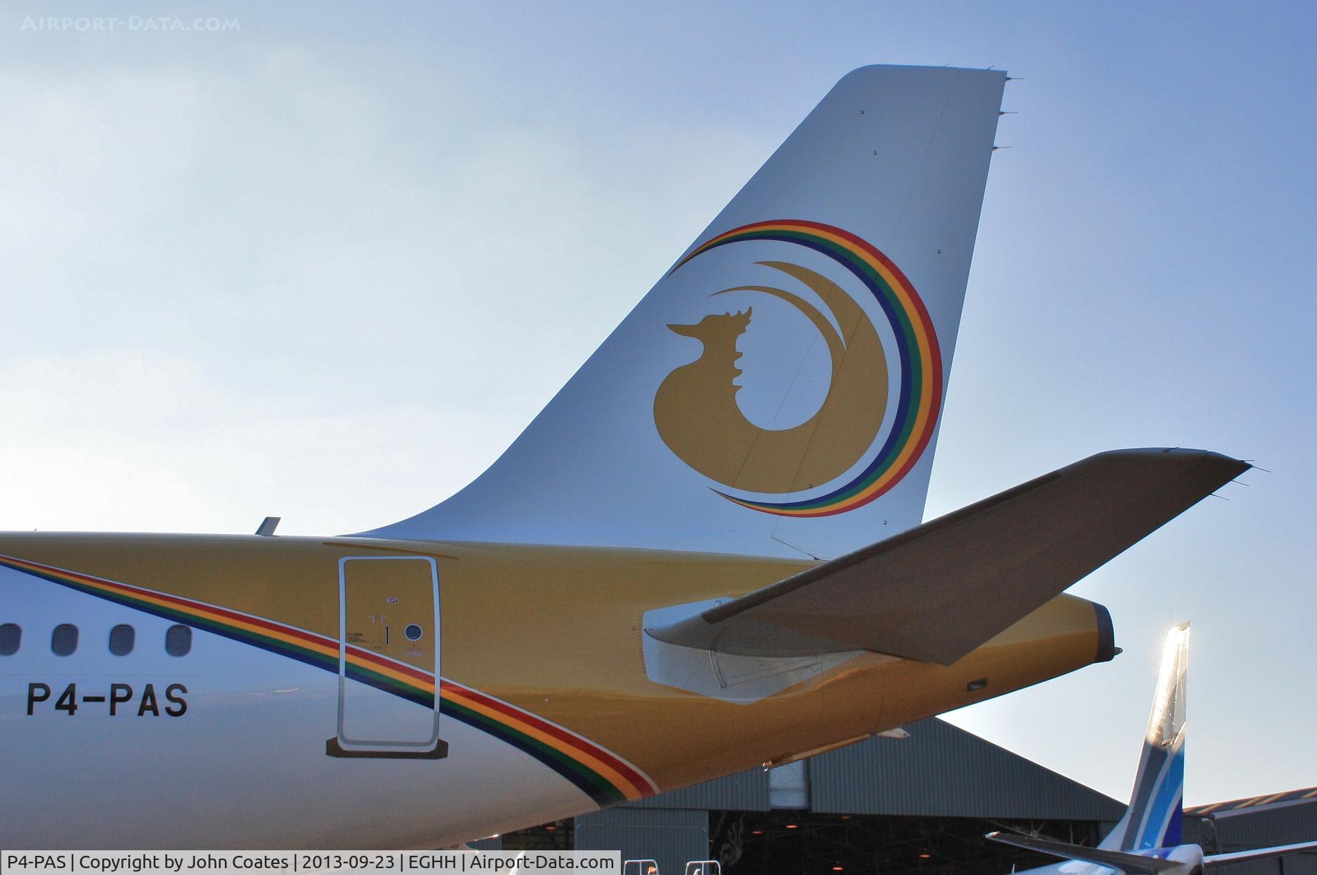 P4-PAS, 2004 Airbus A320-232 C/N 2128, Just painted..tail details