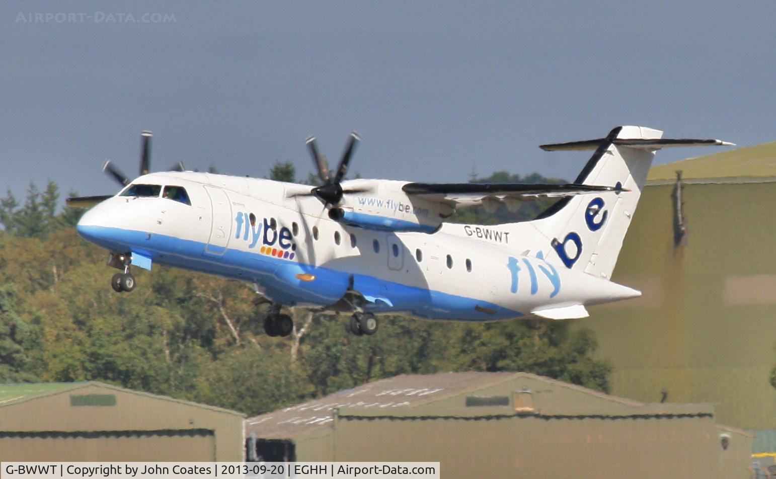 G-BWWT, 1995 Dornier 328-100 C/N 3022, Departing with AFC Bournemouth members