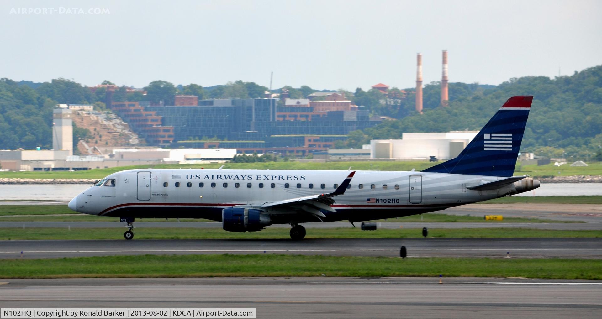 N102HQ, 2007 Embraer 175LR (ERJ-170-200LR) C/N 17000157, Landing roll DCA