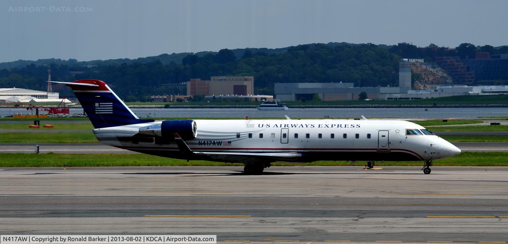N417AW, 2002 Bombardier CRJ-200LR (CL-600-2B19) C/N 7610, Taxi National