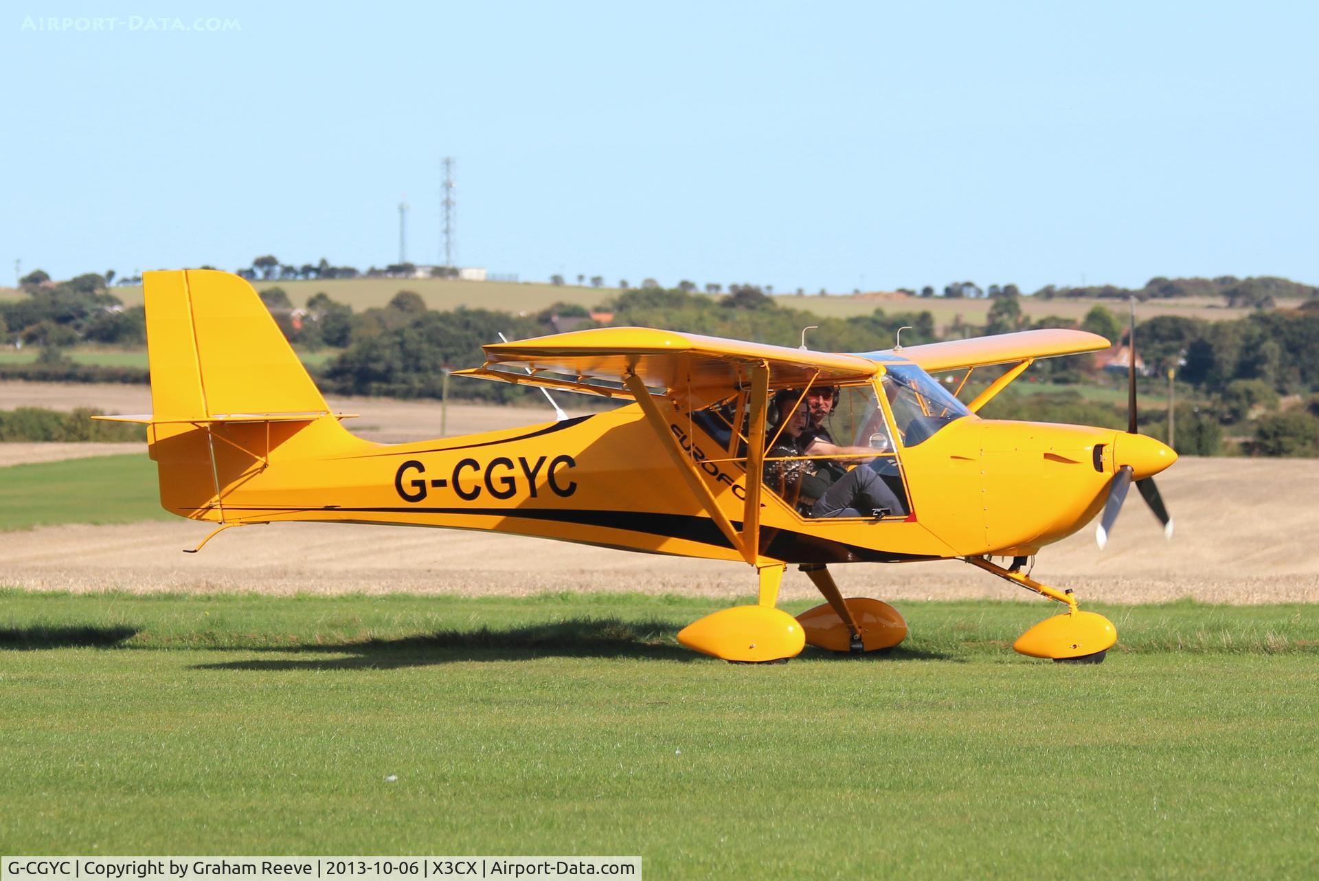 G-CGYC, 2012 Aeropro Eurofox 912(S) C/N LAA 376-15100, Just landed at Northrepps.