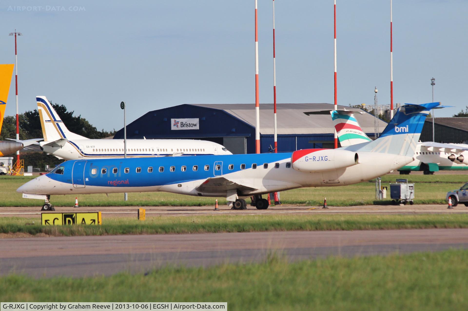 G-RJXG, 2001 Embraer EMB-145EP (ERJ-145EP) C/N 145390, Parked at Norwich.