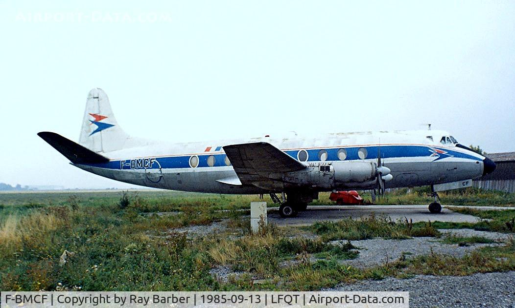 F-BMCF, 1955 Vickers Viscount 724 C/N 48, F-BMCF   Vickers 724 Viscount [54] Merville-Calonne~F 13/09/1985. Taken 2 years later from a slide.