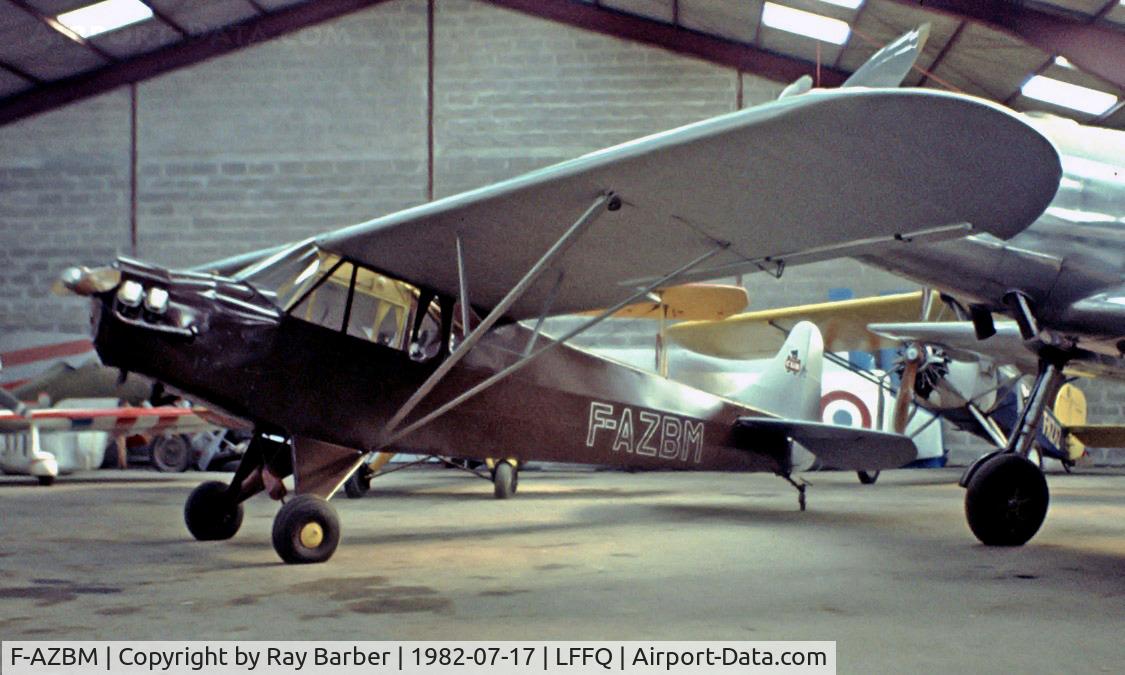 F-AZBM, Piper L-4H Grasshopper (J3C-65D) C/N 12332, Taylorcraft J/2 Cub [12332] La Ferte Alais~F 17/07/1982. Converted from a J-3C Cub. Taken from a slide.