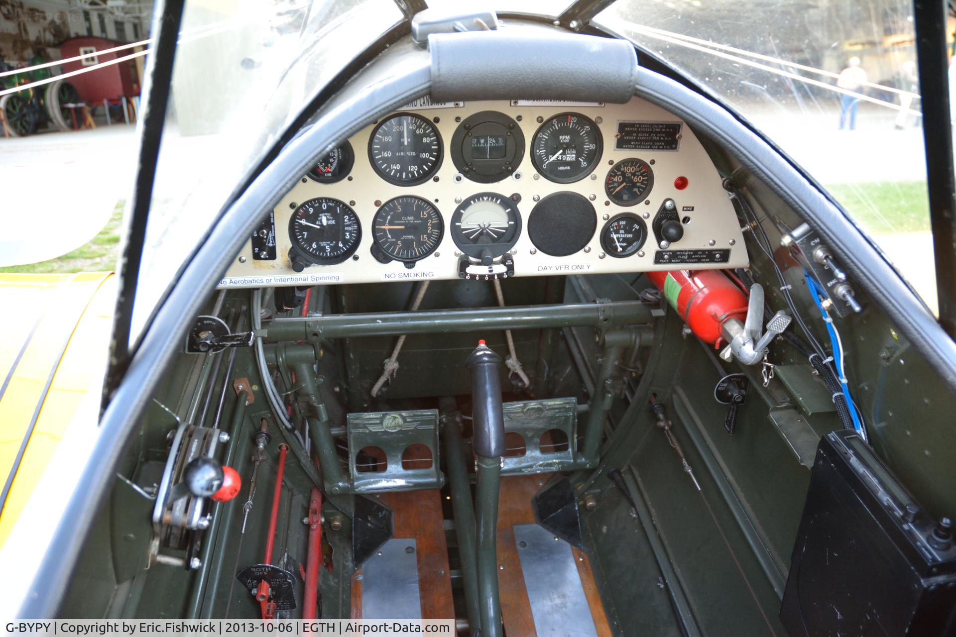 G-BYPY, 1941 Ryan PT-22 Recruit (ST3KR) C/N 1001, Cockpit at The Shuttleworth Collection October Flying Day - (The final Flying Day of their 50th Anniversary Season.)