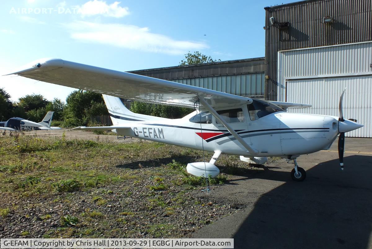G-EFAM, 1999 Cessna 182S Skylane C/N 18280442, Barton resident at Leicester with a bent prop