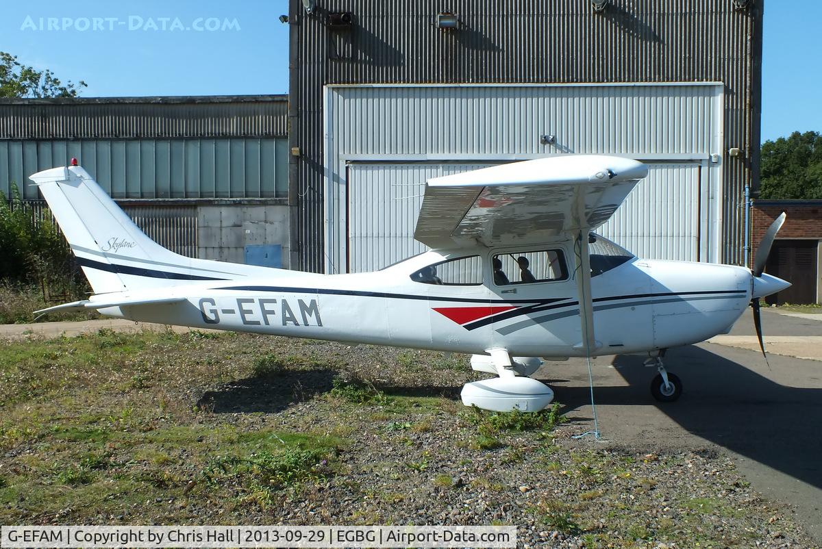G-EFAM, 1999 Cessna 182S Skylane C/N 18280442, Barton resident at Leicester with a bent prop