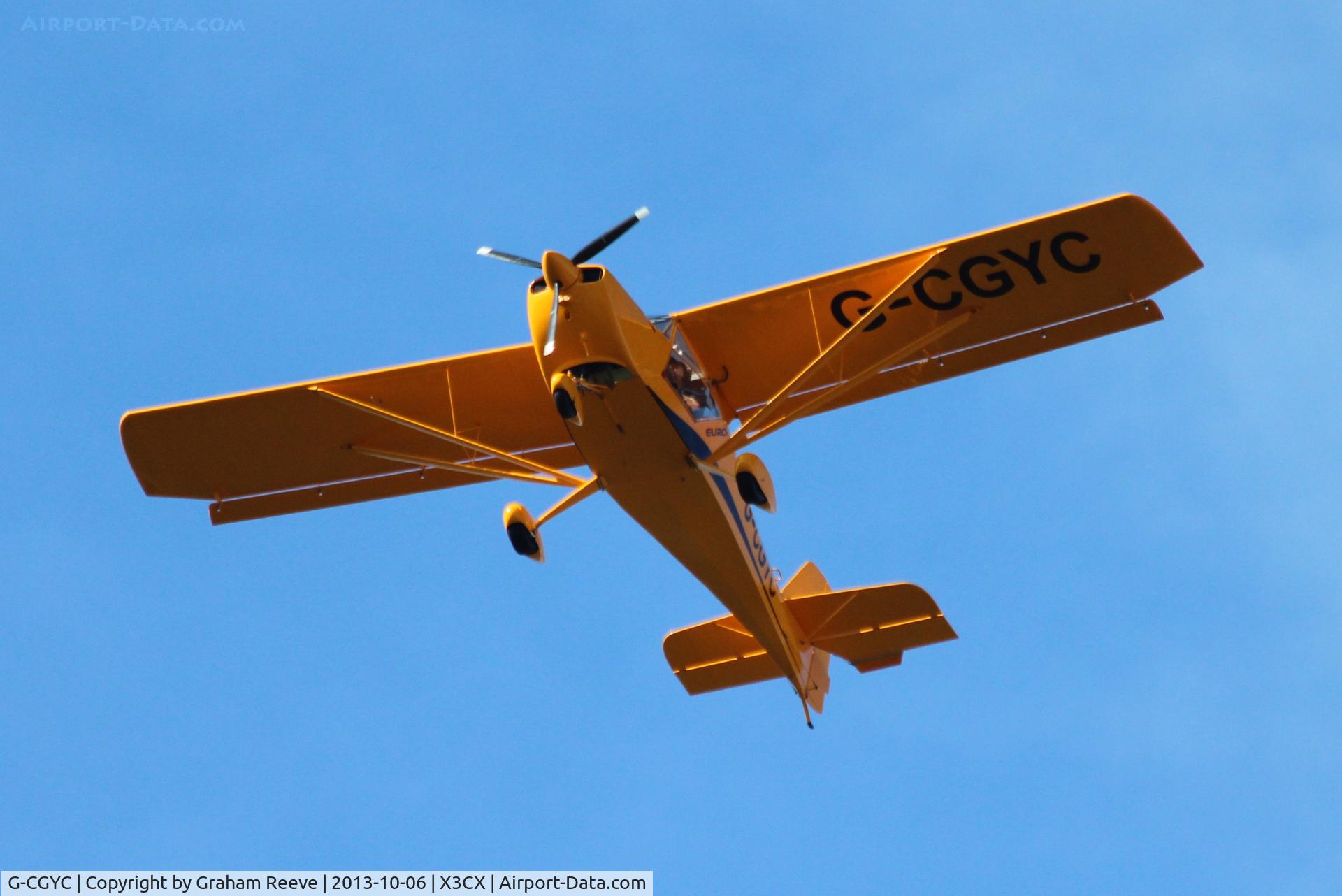 G-CGYC, 2012 Aeropro Eurofox 912(S) C/N LAA 376-15100, Over head at Northrepps.