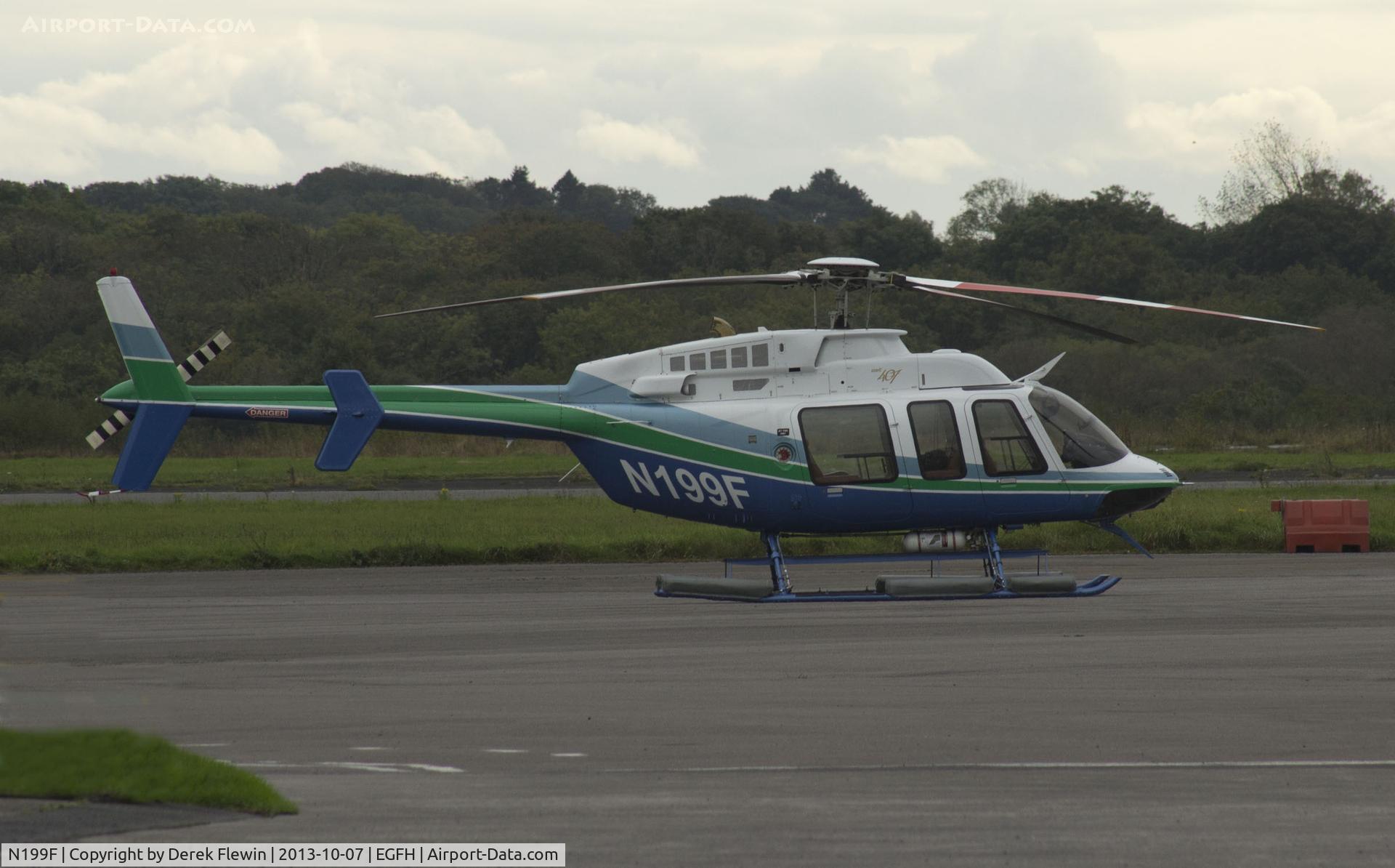 N199F, 2003 Bell 407 C/N 53574, Visiting Bell 407 seen at EGFH.