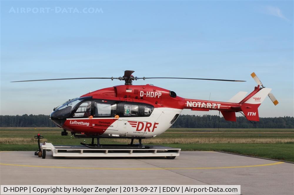 D-HDPP, 2004 Eurocopter-Kawasaki EC-145 (BK-117C-2) C/N 9055, Rescue heli in attendance ......
