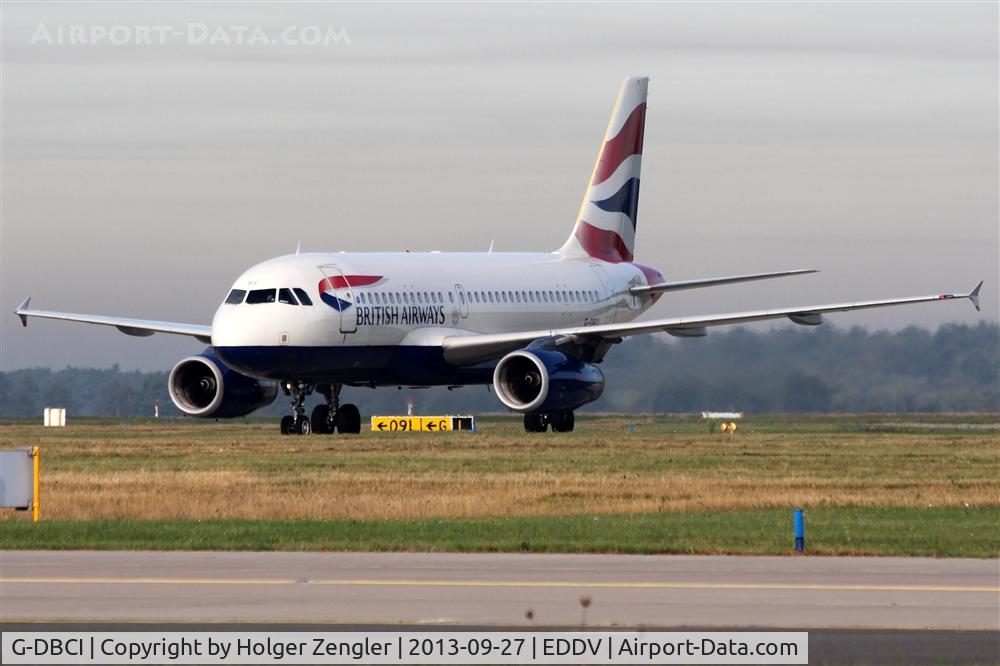 G-DBCI, 2006 Airbus A319-131 C/N 2720, Arrival from LHR on taxi to parking position....