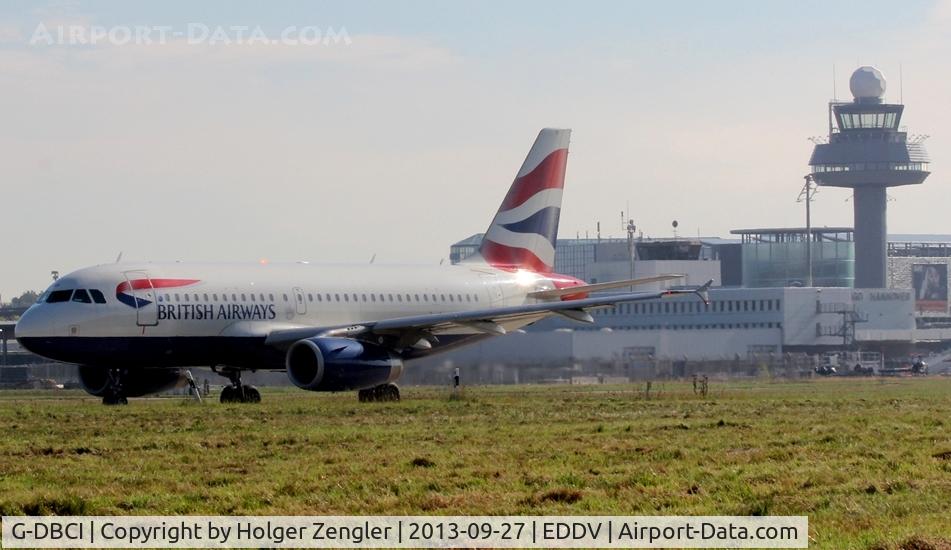 G-DBCI, 2006 Airbus A319-131 C/N 2720, On taxi to take-off on rwy 09L...