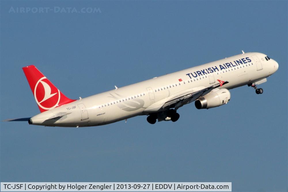 TC-JSF, 2013 Airbus A321-231 C/N 5465, Leaving HAJ eastbound to IST....