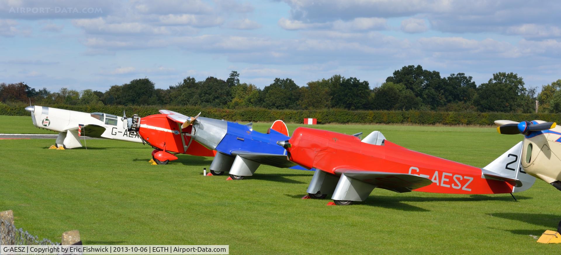 G-AESZ, 1937 Chilton DW1 C/N DW1/1, 5. Four vintage air racers at The Shuttleworth Collection October Flying Day - (The final Flying Day of their 50th Anniversary Season.)