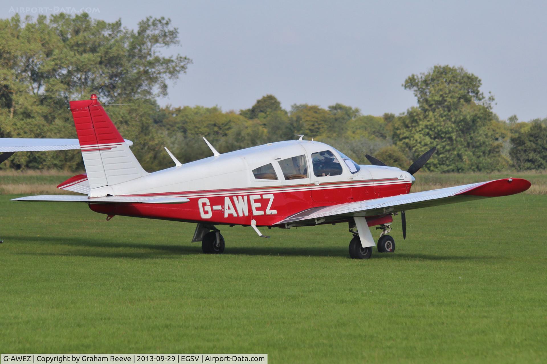 G-AWEZ, 1968 Piper PA-28R-180 Cherokee Arrow C/N 28R-30592, Parked at Old Buckenham.