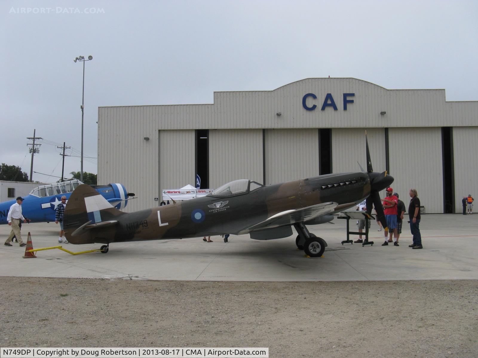 N749DP, 1945 Supermarine Spitfire XIV C/N 6S/583887, 1983 Vickers/Supermarine SPITFIRE Mk XIV, Rolls Royce Griffon 65 V-12 2,050 Hp, ex David Price, rebuild on CAF ramp