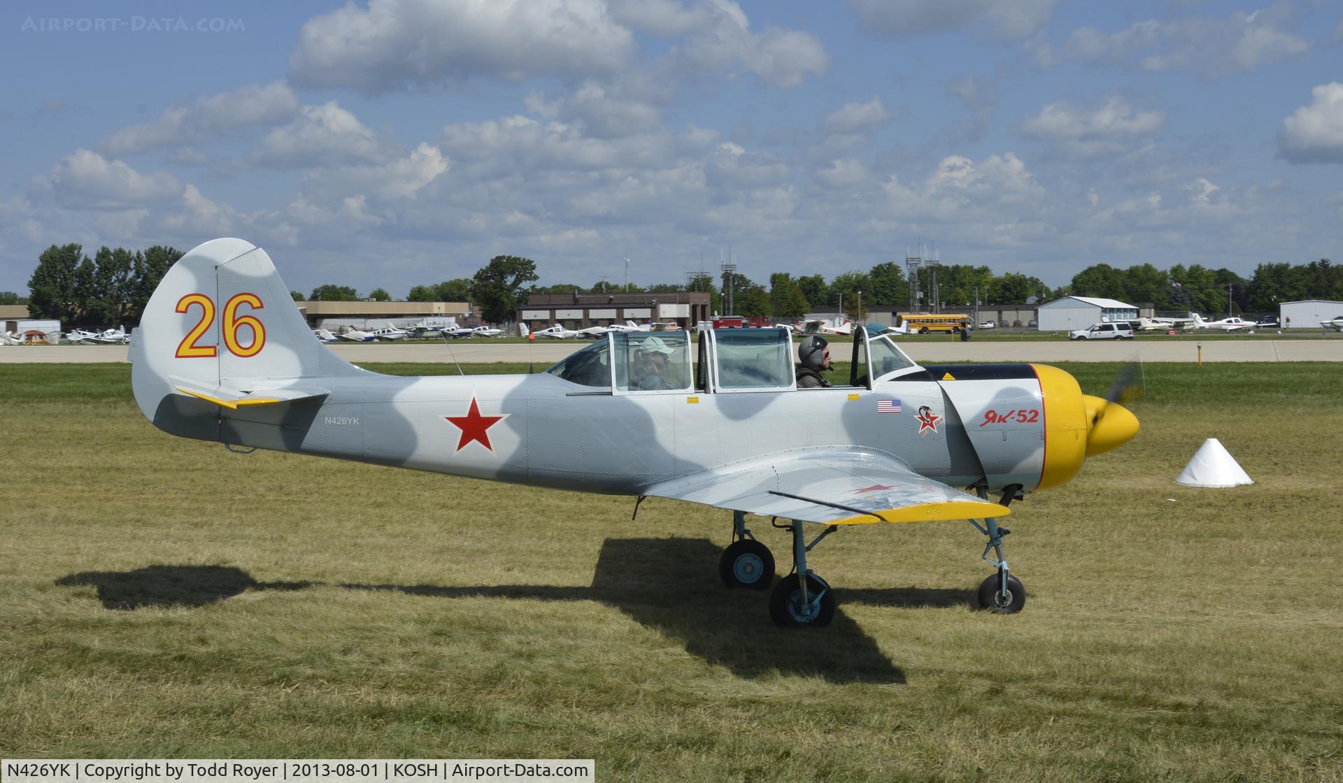 N426YK, 1985 Yakovlev (Aerostar) Yak-52 C/N 856102, Airventure 2013