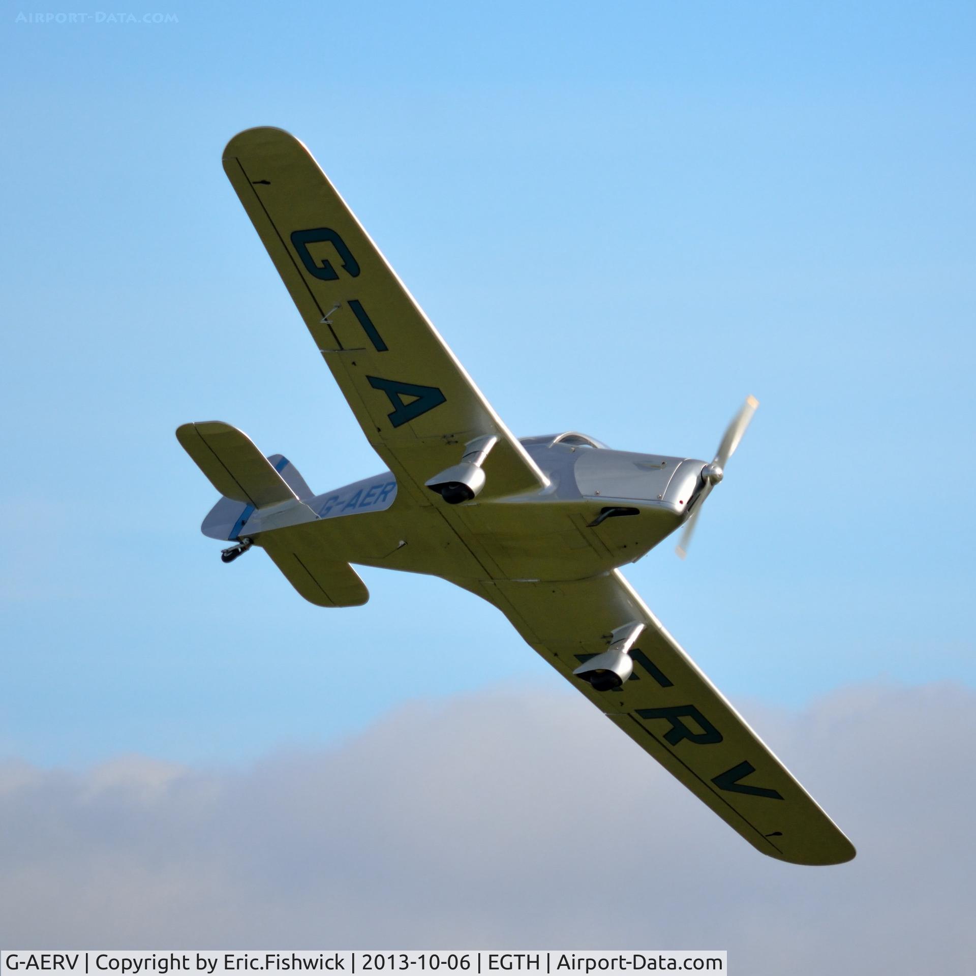G-AERV, 1936 Miles M11A Whitney Straight C/N 307, 44. G-AERV - The unique Miles Whitney Straight demonstrating the art of air racing at The Shuttleworth Collection October Flying Day, 2013.