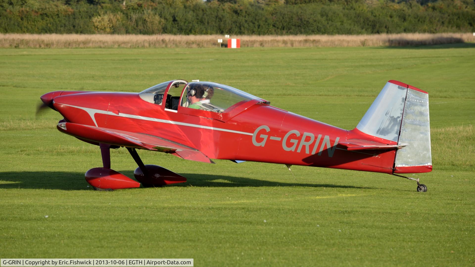 G-GRIN, 1999 Vans RV-6 C/N PFA 181-12409, 1. G-GRIN - preparing to depart The Shuttleworth Collection October Flying Day, 2013.
