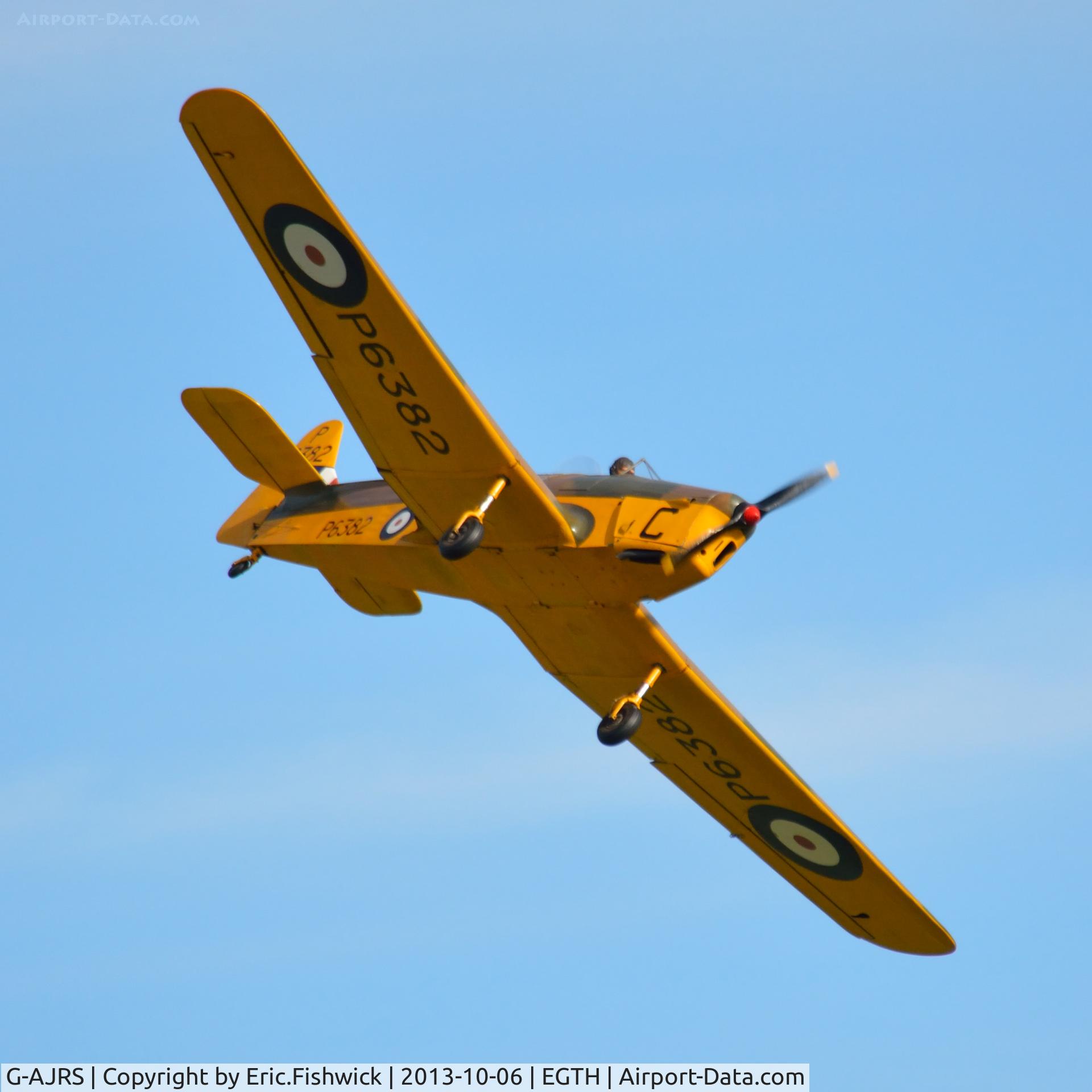G-AJRS, 1939 Miles M14A Magister C/N 1750, 44. G-AJRS - demonstrating the art of air racing at The Shuttleworth Collection October Flying Day, 2013.