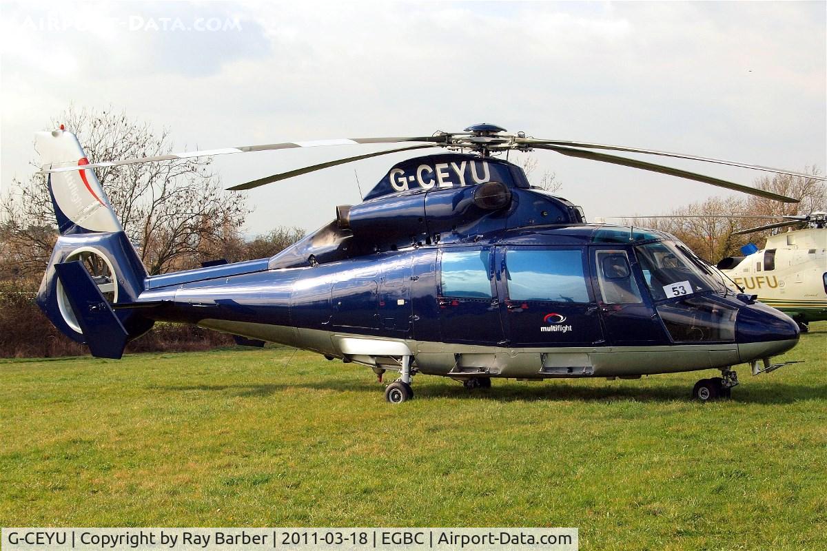G-CEYU, 1988 Aerospatiale SA-365N-1 Dauphin 2 C/N 6298, Aerospatiale AS.365N1 Dauphin [6298] (Multiflight) Cheltenham Race Course~G 18/03/2011