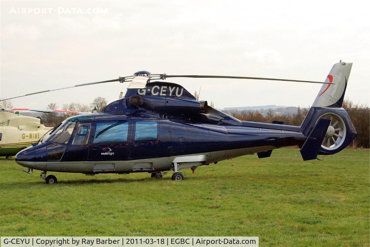 G-CEYU, 1988 Aerospatiale SA-365N-1 Dauphin 2 C/N 6298, Aerospatiale AS.365N1 Dauphin [6298] (Multiflight) Cheltenham Race Course~G 18/03/2011