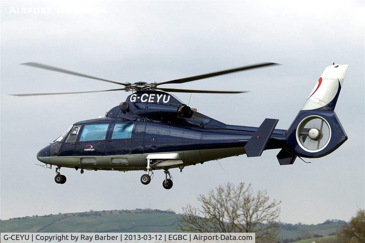 G-CEYU, 1988 Aerospatiale SA-365N-1 Dauphin 2 C/N 6298, Aerospatiale AS.365N1 Dauphin [6298] (Multiflight) Cheltenham Race Course~G 12/03/2013