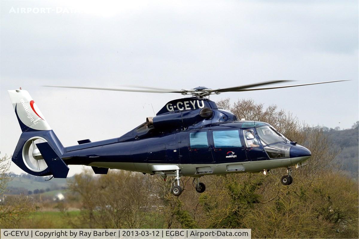 G-CEYU, 1988 Aerospatiale SA-365N-1 Dauphin 2 C/N 6298, Aerospatiale AS.365N1 Dauphin [6298] (Multiflight) Cheltenham Race Course~G 12/03/2013