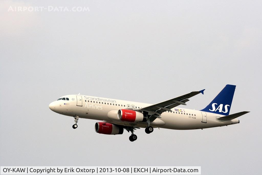 OY-KAW, 2006 Airbus A320-232 C/N 2817, OY-KAW about to land in CPH on its second day of commercial operation for SAS.