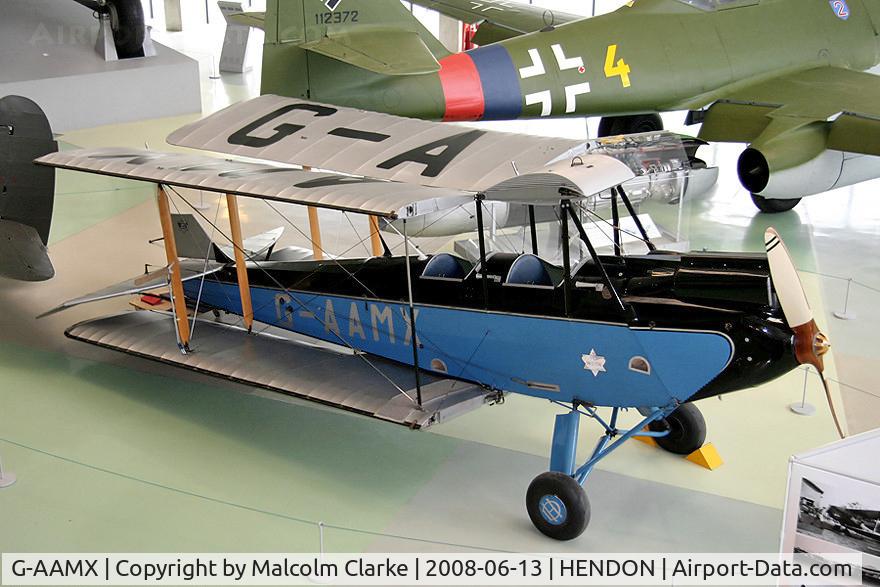 G-AAMX, 1929 De Havilland DH60M Gipsy Moth C/N 125, De Havilland DH60M Gipsy Moth at The RAF Museum, Hendon, June 2008.