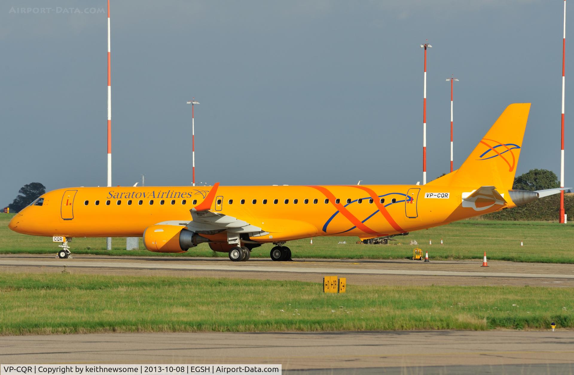 VP-CQR, 2008 Embraer 195LR (ERJ-190-200LR) C/N 19000169, Will become VQ-BRX.