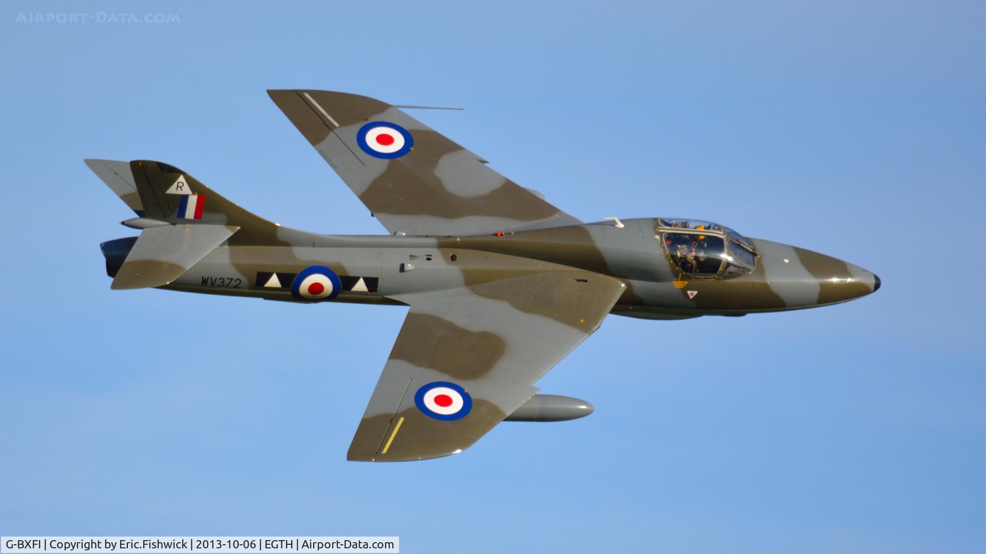 G-BXFI, 1955 Hawker Hunter T.7 C/N 41H-670818, 42. WV372 at The Shuttleworth Collection October Flying Day, 2013.