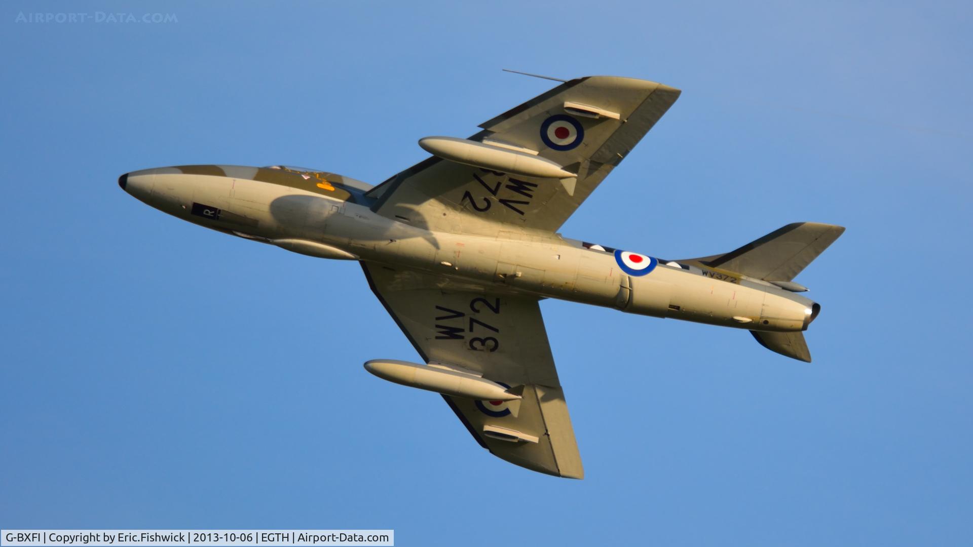 G-BXFI, 1955 Hawker Hunter T.7 C/N 41H-670818, 44. WV372 at The Shuttleworth Collection October Flying Day, 2013.