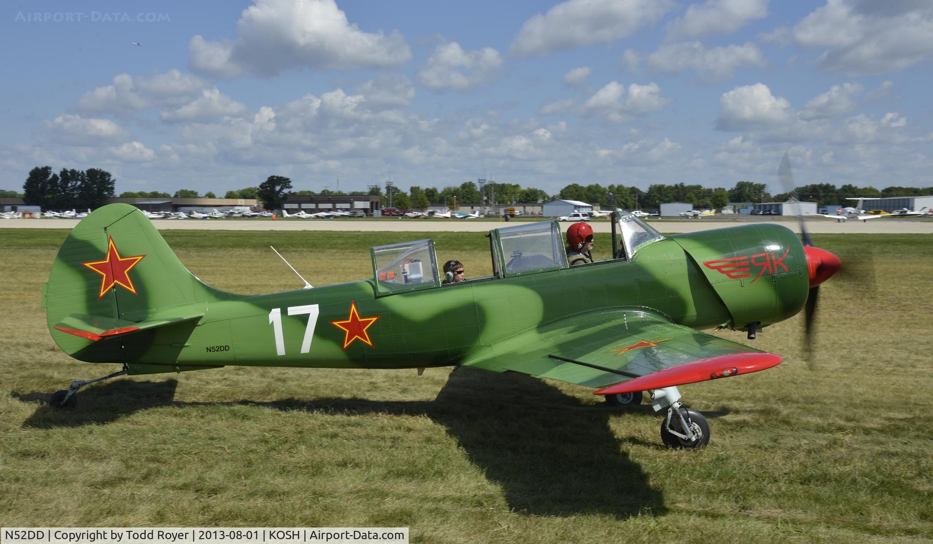 N52DD, 2002 Yakovlev (Aerostar) Yak-52TW C/N 0212404, Airventure 2013