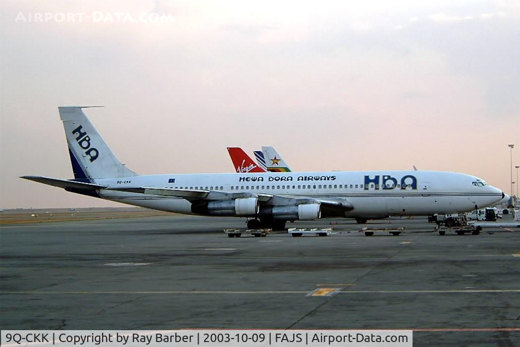 9Q-CKK, 1973 Boeing 707-366C C/N 20761, Boeing 707-366C [20761] (Hewa Bora Airways) Johannesburg Int~ZS 09/10/2003