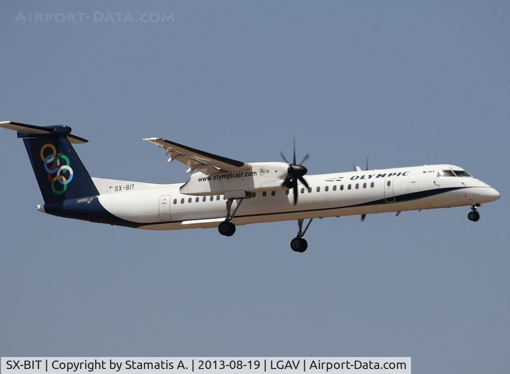 SX-BIT, 2007 De Havilland Canada DHC-8-402Q Dash 8 C/N 4148, Landing on 03L
@ LGAV
19/8/2013